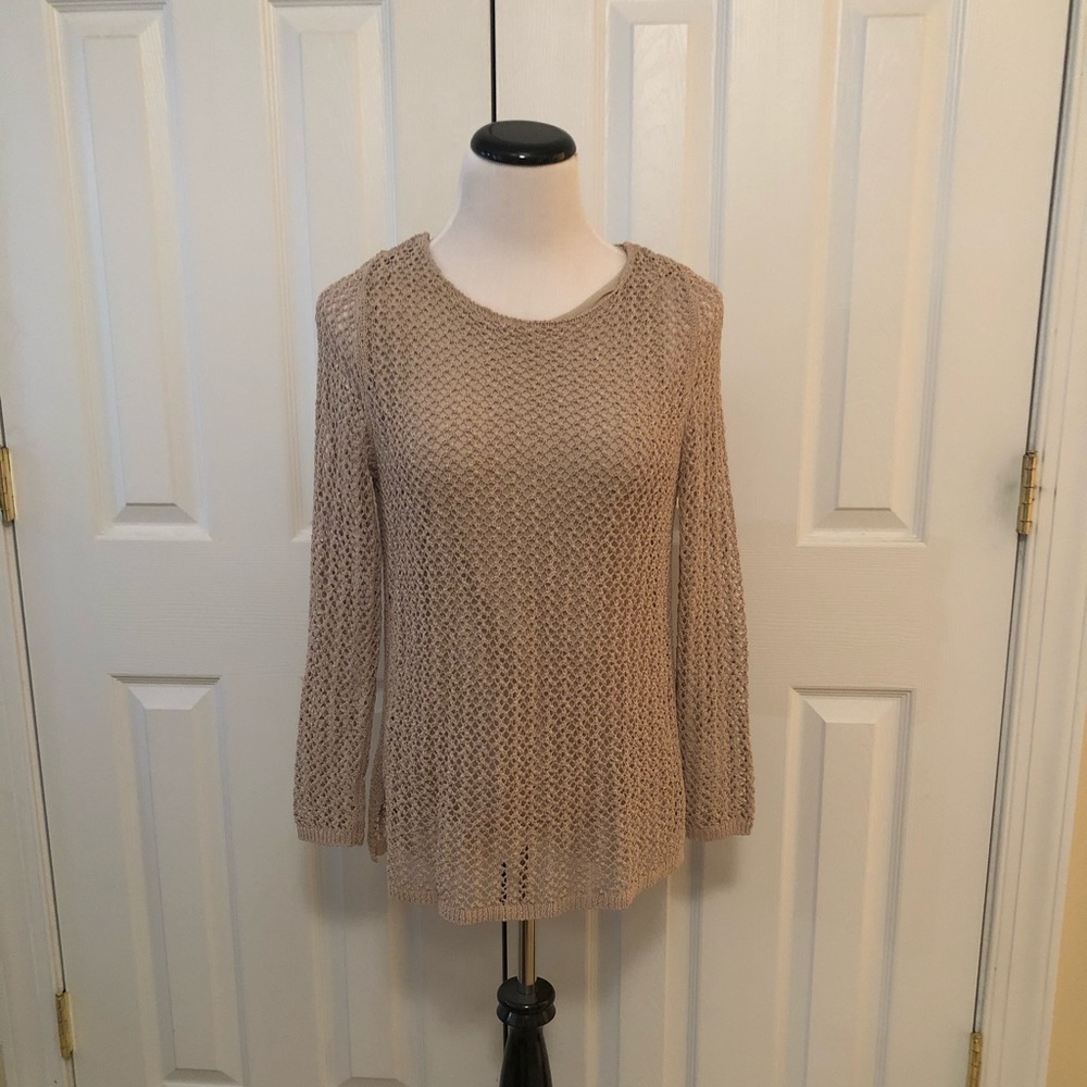 Chico Tan sweater, open weave